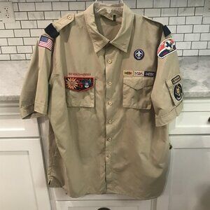 Boy Scouts of America Uniform Shirt Mens XL Circle Ten Council Cubmaster Trained